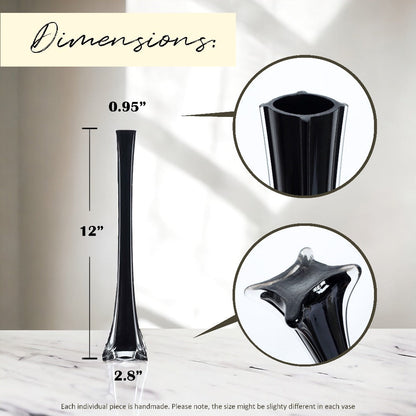 Eiffel Tower Vase Pack of 12 – Tall Glass Flower Vases for Wedding Centerpiece, Event Table Decor, Floral Arrangements & Party Decoration