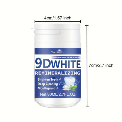 Hydroxyapatite Tooth Powder 2-Pack Remineralizing Fluoride-Free Deep Cleaning Whitening Mint Toothpowder