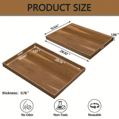 Acacia Wood Stove Top Cover Board 30x22 Inch, Gas Stove Cover with Handle Groove & Ventilation Holes