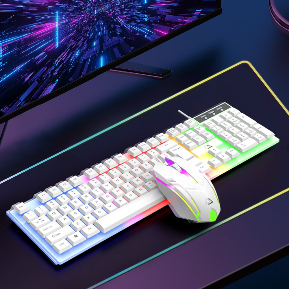 Wired USB RGB Gaming Keyboard and Mouse Combo 104 Keys Backlit Mechanical Feel 1000 DPI Optical for an Everyday Personal Care Routine