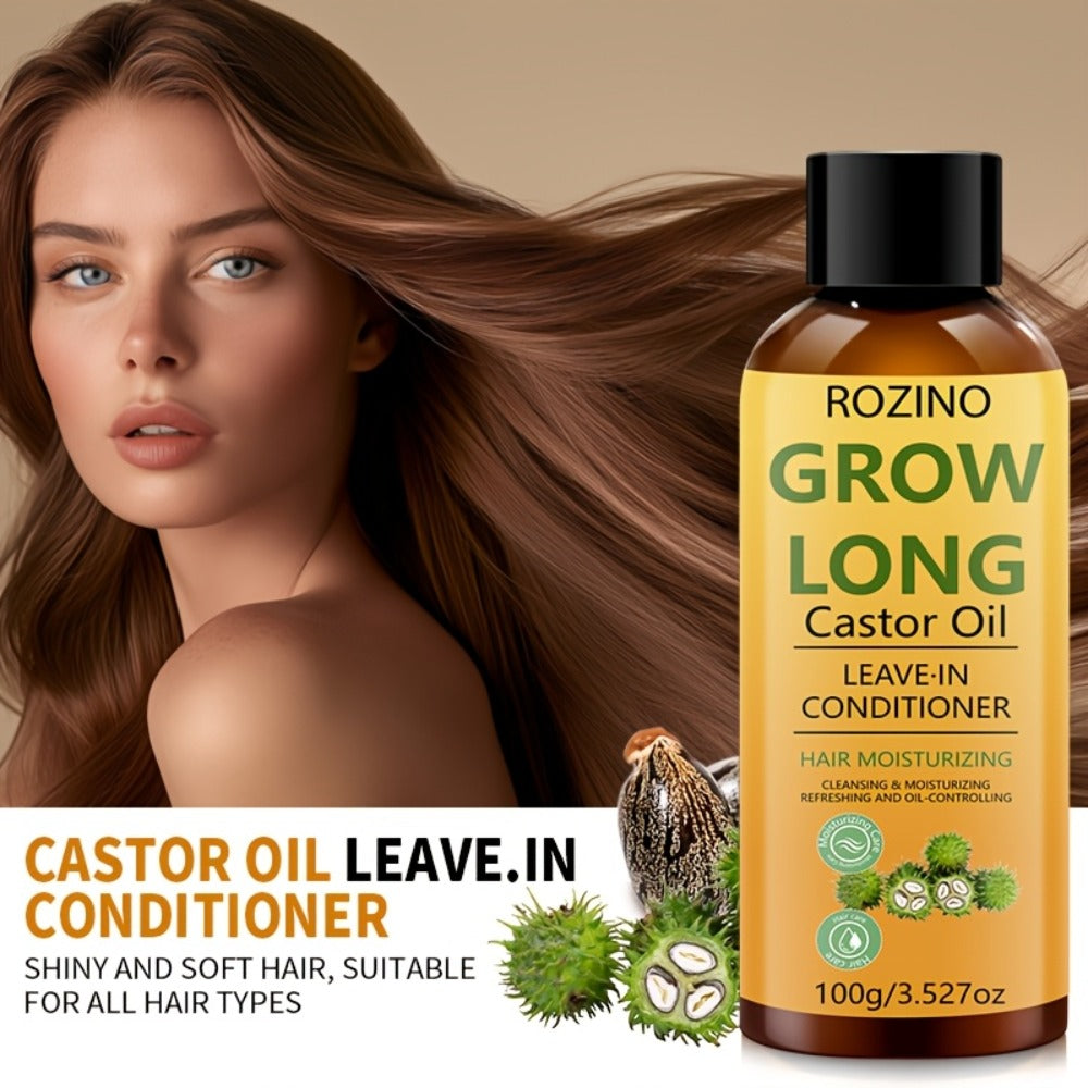 Deep Castor Oil Hair Conditioner 100ml Thickening Scalp Treatment for Bath Time, Home Spa and Personal Care