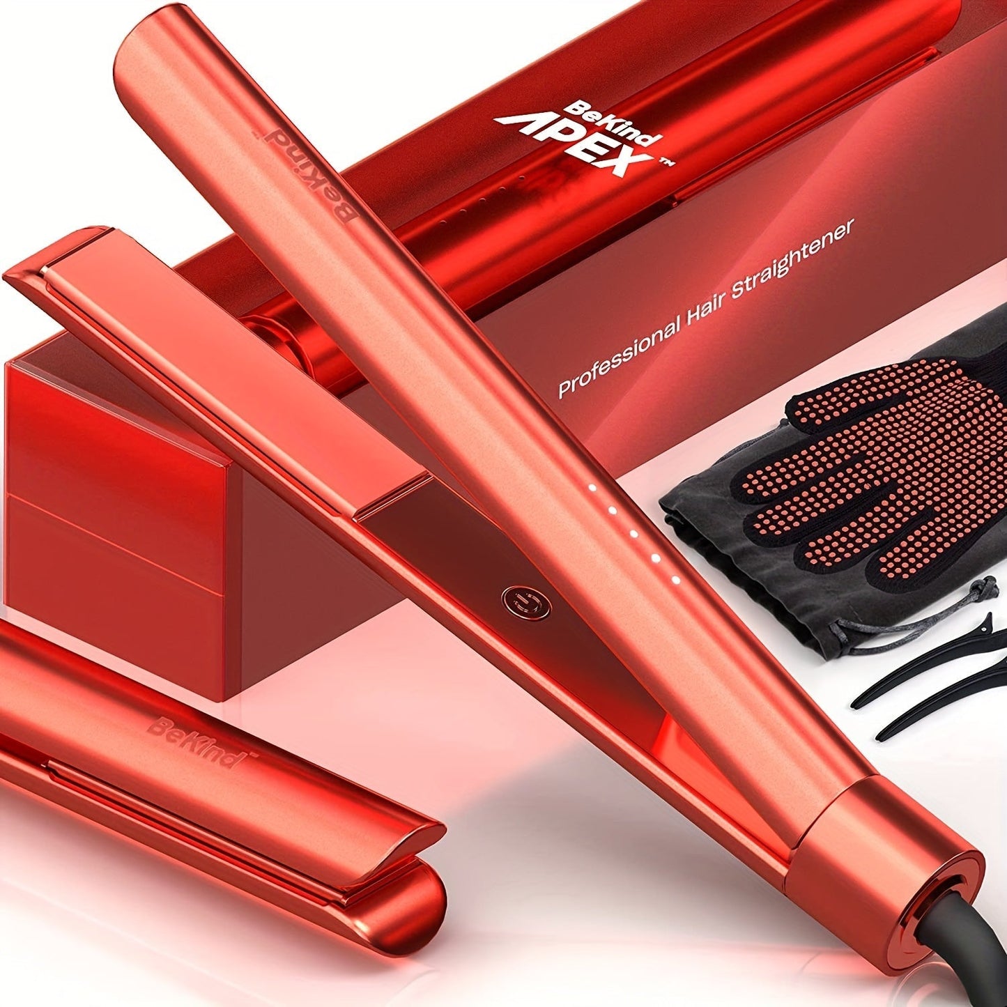 Hair Straightener Flat Iron 2-in-1 Curling Iron, 460°F Professional Ceramic Plates, 15s Fast Heating