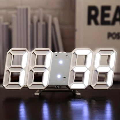 3D LED Digital Alarm Clock Colorful Night Light Home Decor Bedroom Desk Clock USB Powered for Entryways, Bedrooms and Living Spaces