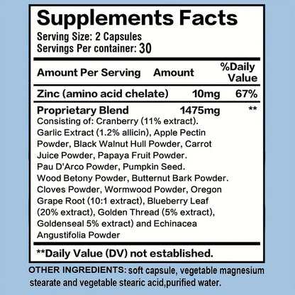 Colon Cleanse Supplement with Black Walnut Hull & Wormwood Powder for Gut Detox Parasite Cleanse Intestinal Health & Digestive Support