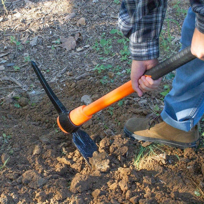 1pc Pick Mattock Hoe with Forged Head & 36-Inch Rubber Handle - Professional-Grade Multi-Purpose Pickaxe Suitable for Digging