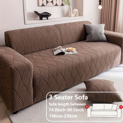 Sofa Cover Polar Fleece Modern Jacquard Elastic Slipcover with Elastic Fit for 1 to 4-Seater Sofas