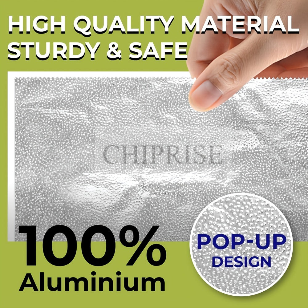 Pre-Cut Aluminum Foil Sheets 200-Count 9x10.75 Inch Pop-Up Dispenser Box Heavy Duty Foil for Baking Grilling Roasting Cooking Food Storage