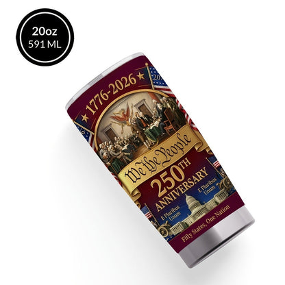Travel Tumbler 20oz 250th Anniversary Whiskey Bottle Design Stainless Steel Insulated Cup for Entryways, Bedrooms and Living Spaces
