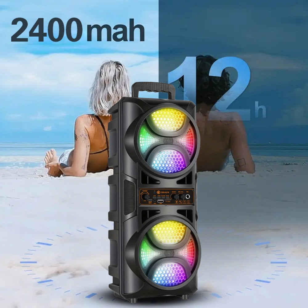8000W Portable Karaoke Speaker with Subwoofer & Microphone, High-Power Wireless Bluetooth Audio System