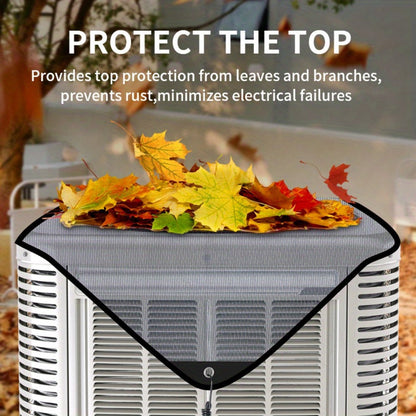 Outdoor Air Conditioner Cover 26"x26", Universal PVC Mesh AC Unit Protector, Prevents Leaves Debris Snow, Weatherproof Outdoor AC Cover