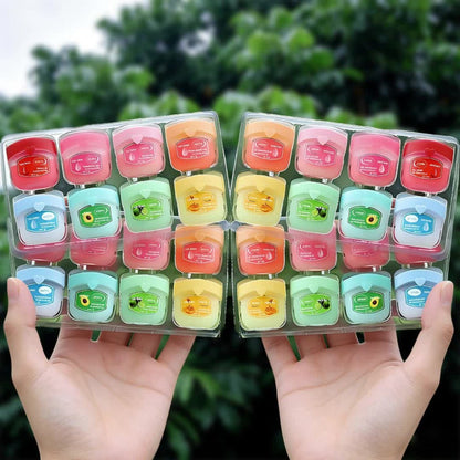 Lip Gloss Bulk Set 32 Pcs Fruit Flavored Lip Mask & Primer for Dry Chapped Lips, for Makeup, Travel and Everyday Vanity Use