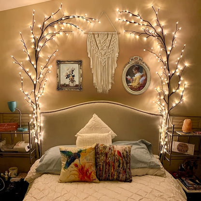 Fairy Lights with Remote, 96-LED Bendable Willow Branch Fairy Lights with USB Power, Remote Control and Eight Indoor Modes