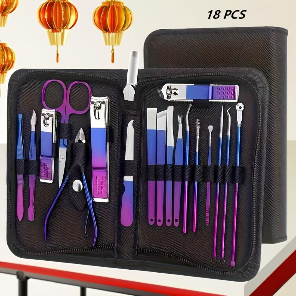 Manicure Set 9 18 30 60pcs Professional Nail Clipper Pedicure Kit Portable Travel Grooming Tools – Cuticle Trimmer Nail File Nail Care Gift