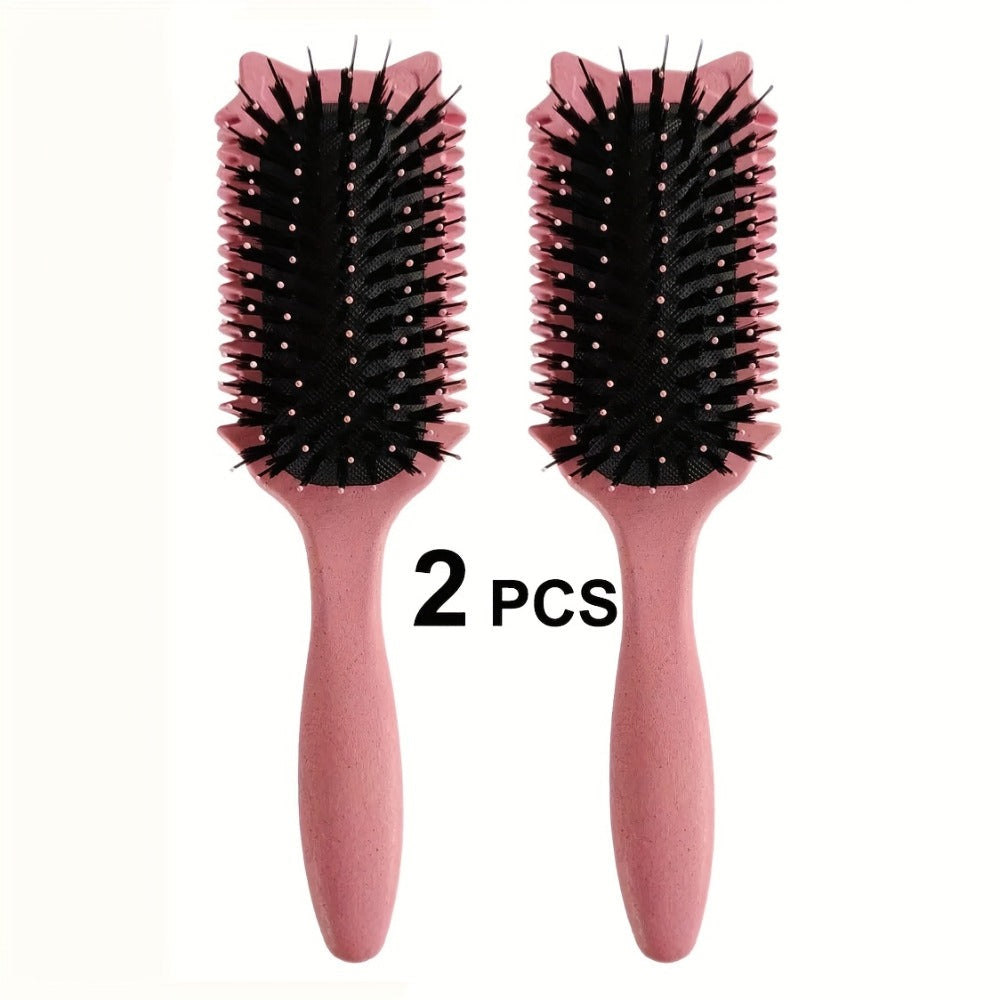 Detangling Brush for Curly Wavy Coily Hair 1 or 2 Pcs – Flexible Bristles Reduce Breakage & Frizz, Gentle Scalp Massage