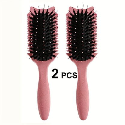 Detangling Brush for Curly Wavy Coily Hair 1 or 2 Pcs – Flexible Bristles Reduce Breakage & Frizz, Gentle Scalp Massage
