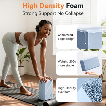 Foam Yoga Mat Set 2-Pack – EVA High-Density Non-Slip Mats for Pilates, Stretching, Meditation & Home Fitness Workouts