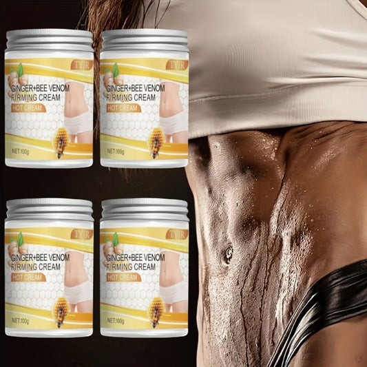 Body Cream Four 100g Jars with Ginger, Bee Venom, Aloe and Lavender for External Body Massage