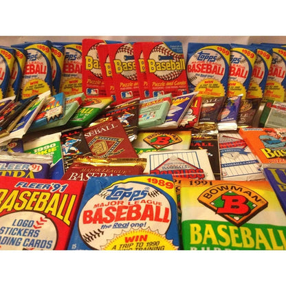 Vintage MLB Baseball Card Packs Lot 1980s 90s Unopened Unsearched 60 Cards 4-5 Packs Look for Hall of Famers Stars and Rookies Golden Era