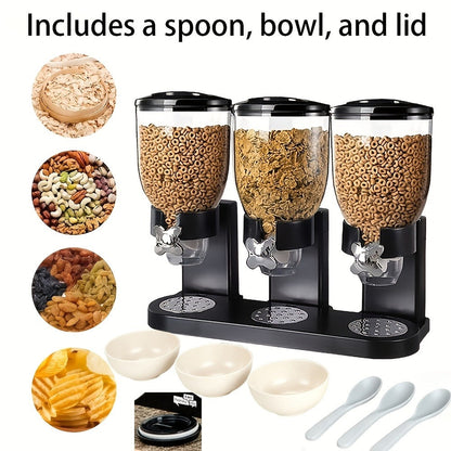 Dry Food Dispenser & Candy Organizer with Spoon Bowl Lid, Countertop Snack Container for Pantry Kitchen 17.5 Oz