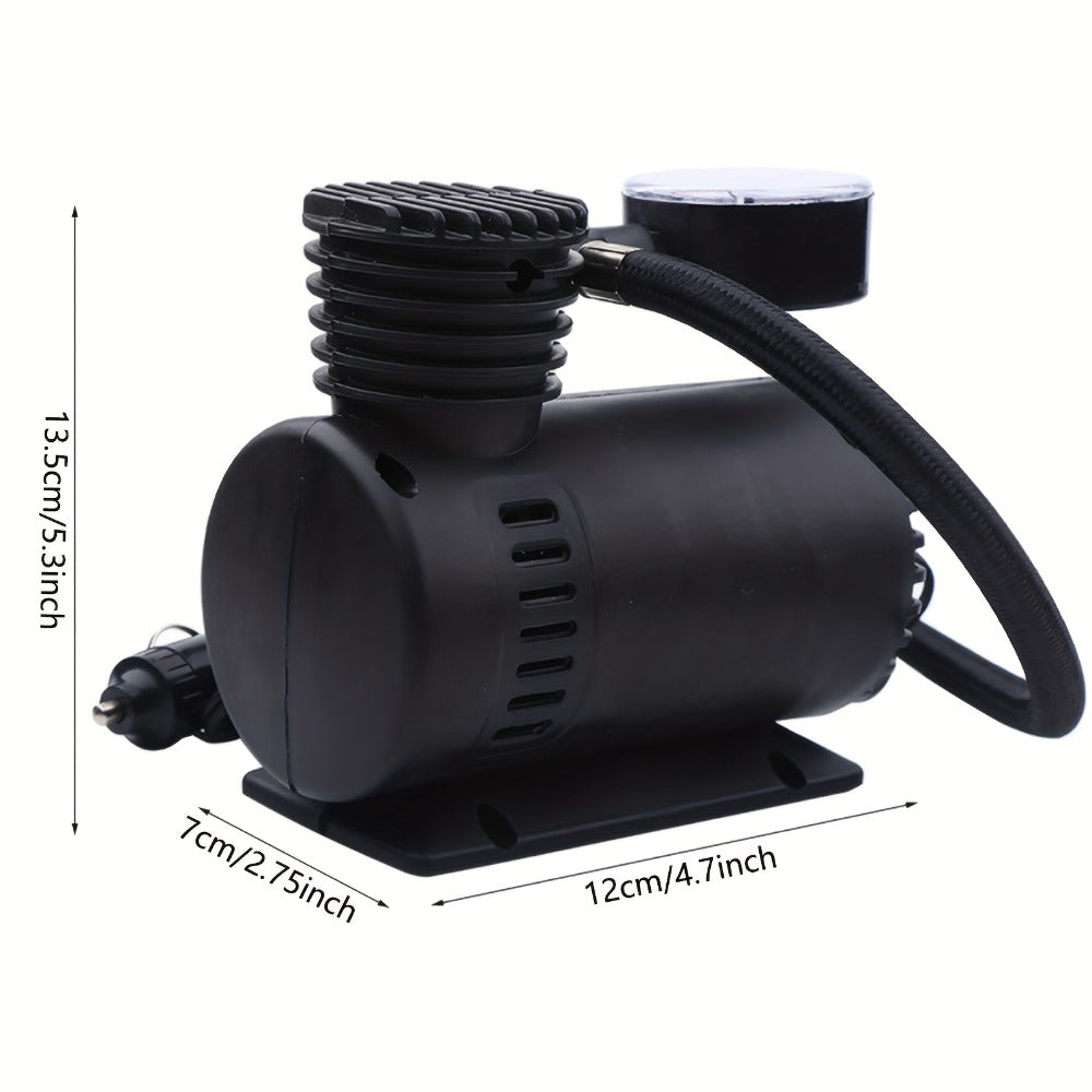 12V Car Tire Inflator Pump 300PSI, Portable Air Compressor for Car Truck Motorcycle Bike Tires, No Battery Needed