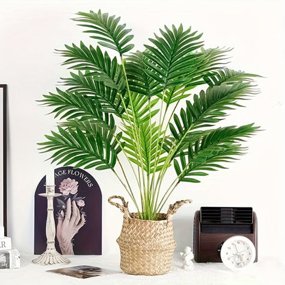 Artificial Palm Leaf Stems, Two-Piece Greenery Set at 26.77 Inches without Included Planter or Basket