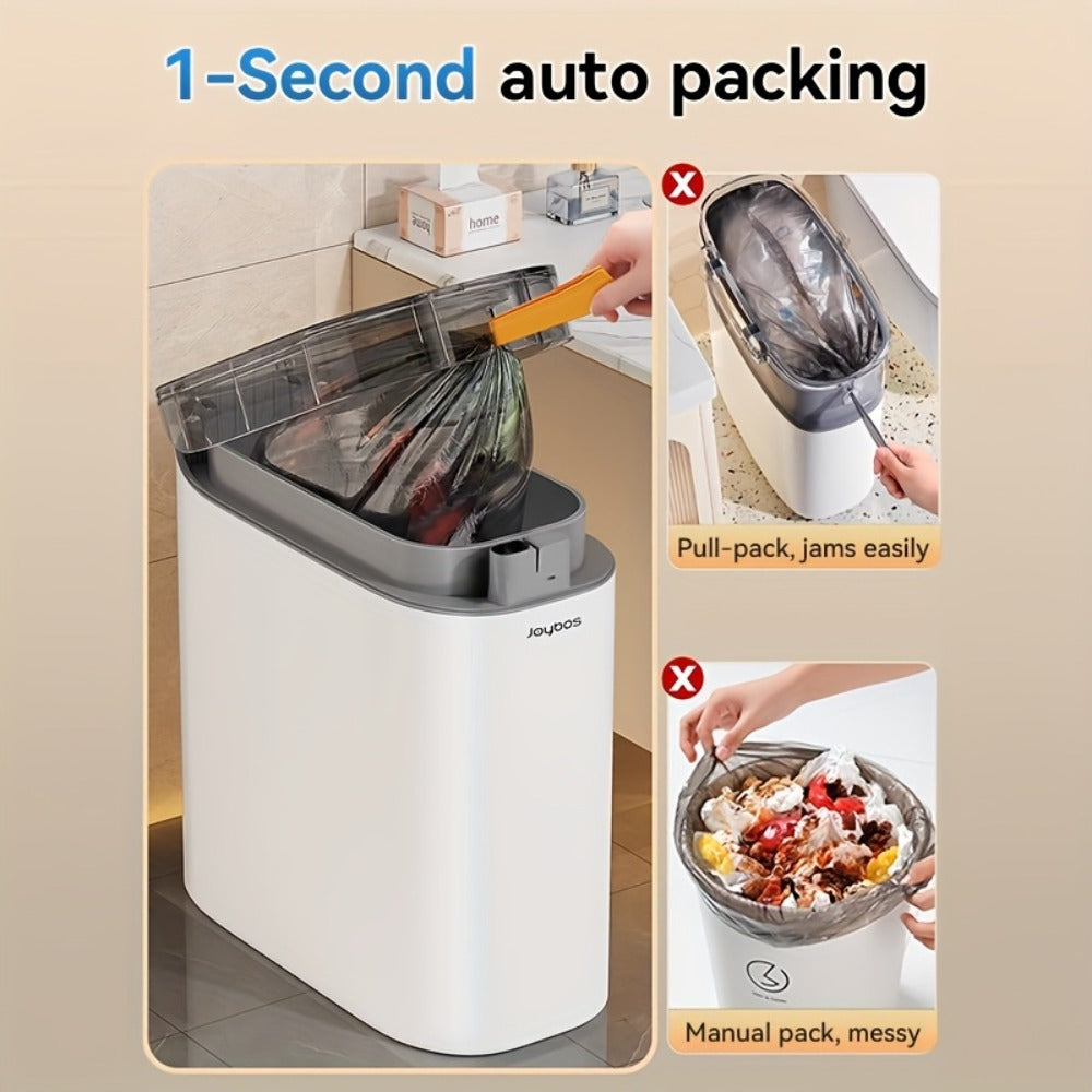 Sensor Trash Can Self-Emptying 3.8 Gallon with Drawstring Bags – Hands Free Infrared Smart for Home Cooking, Dining and Outdoor Meals