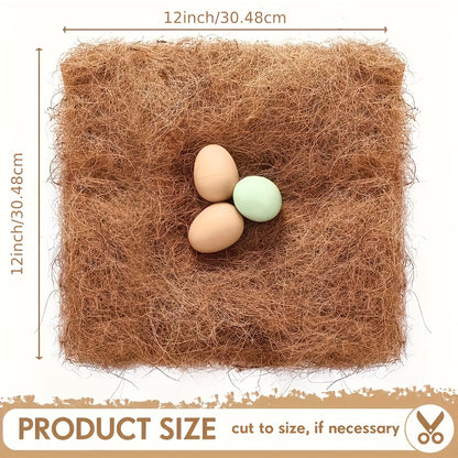 Chicken Coop Nesting Box Pads 12x12" – Natural Egg-Laying Bedding Material for Hen House, Reusable Nest Box Liner for Most Chicken Coops