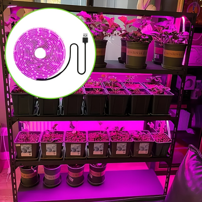 LED Grow Light Strip 16.4 FT Full Spectrum – USB 5V Cuttable Plant Light for Under Cabinet, Indoor Plants, Bonsai, Succulents & Hydroponics