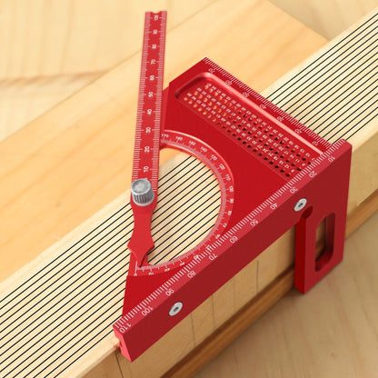 Adjustable 3D Carpentry Square Set 180° Rotating Aluminum Alloy Triangle Ruler T-Square for Entryways, Bedrooms and Living Spaces