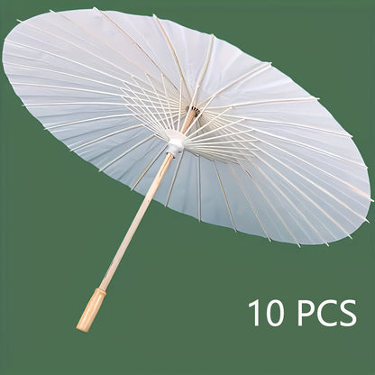 White Paper Parasol Umbrella 23", Wedding, Party & Photography Photobooth Props (10 or 20 PCS)