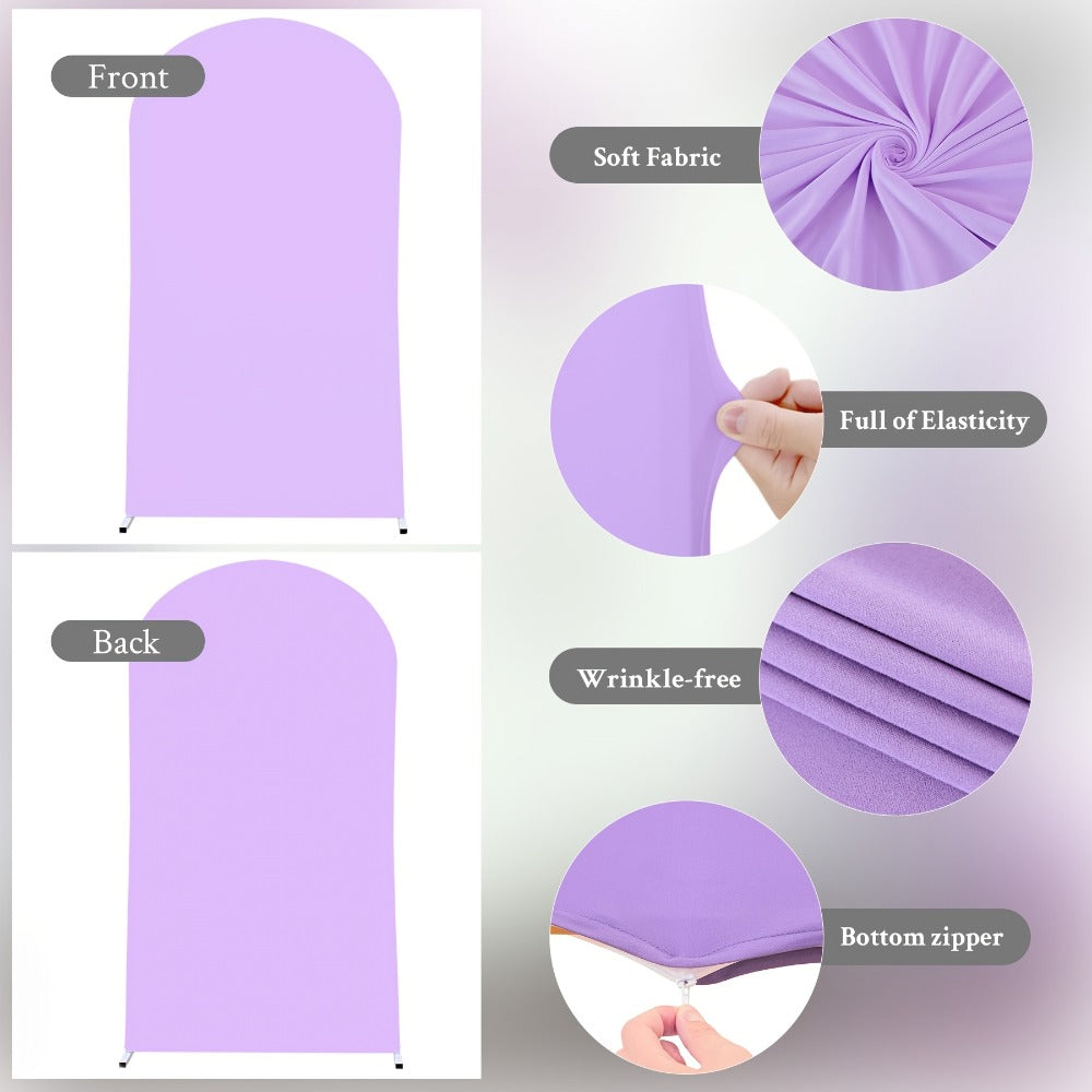 Wedding Arch Cover 6ft Polyester Fitted Round Top Backdrop Cover, Wrinkle-Free Machine Washable, for Wedding Ceremony Birthday Party Gender