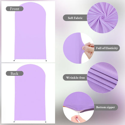 Wedding Arch Cover 6ft Polyester Fitted Round Top Backdrop Cover, Wrinkle-Free Machine Washable, for Wedding Ceremony Birthday Party Gender