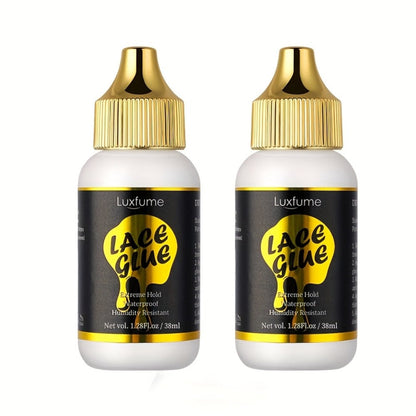 Lace Glue for Wigs Invisible Bonding Adhesive Extreme Hold Fast Drying Lace Front Wig Glue for Daily Wear Styling 2pcs Set