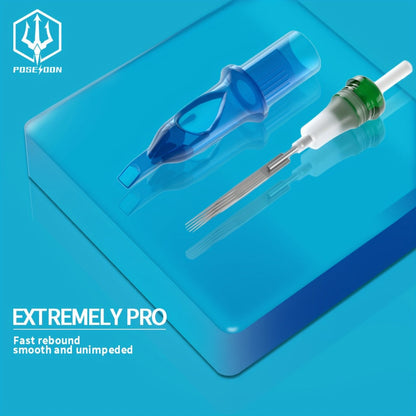 Tattoo Cartridge Needles 50Pcs Mixed Sizes - POSEIDON V3 Assorted Sterilized Cartridge for Temporary Body Art, Festivals and Costumes