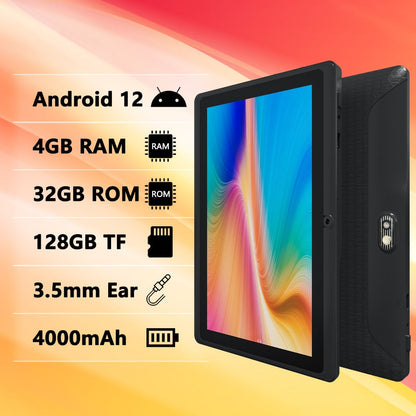 Android Tablet 7-Inch with Android 12, 4GB RAM, 32GB Internal Storage, Dual Cameras and 4000mAh Battery