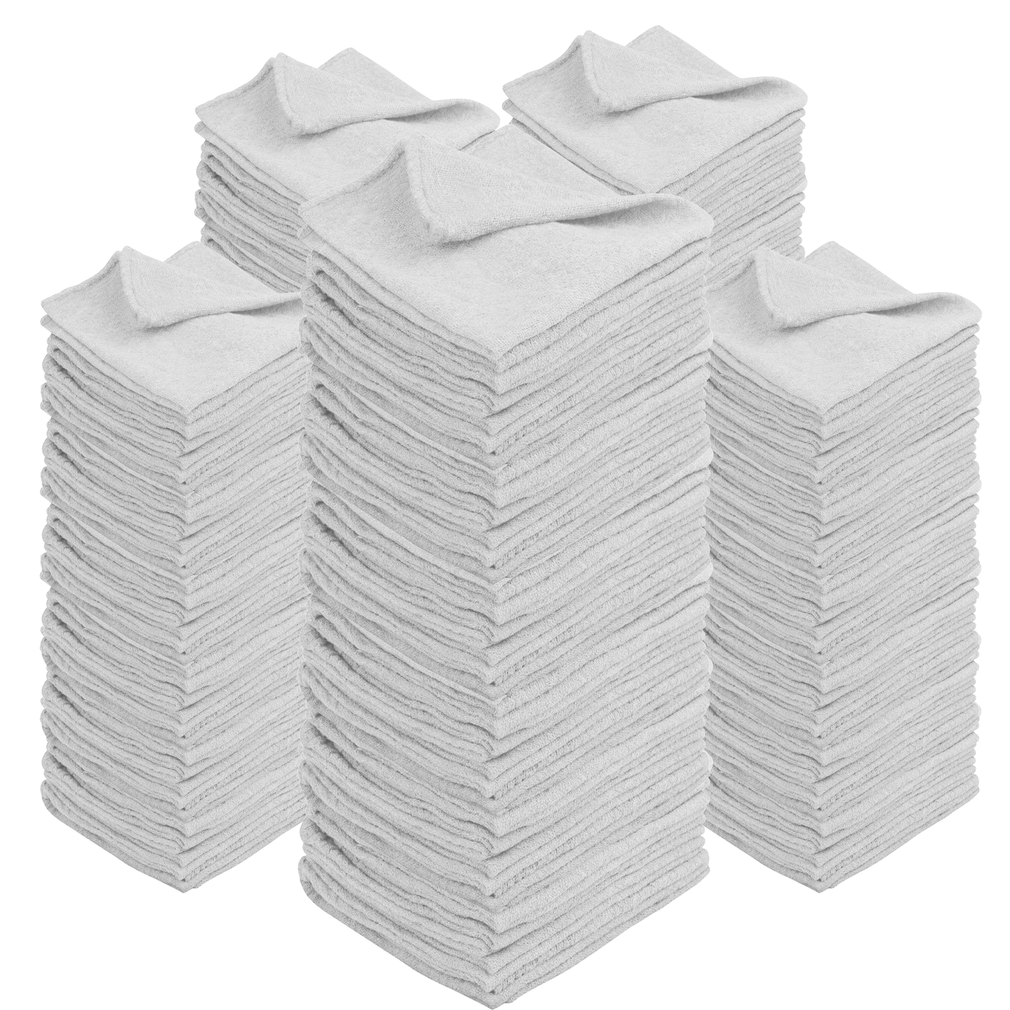 Cotton Shop Rags 12x14 Inch Absorbent Lint-Free Cleaning Towels Multipurpose Shop Towels for Automobile Garage Industry Home Red White Navy