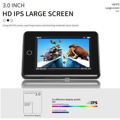 HiFi Touchscreen MP3 Player 2.4" IPS HD Display, Music & Video Playback, E-Book Reader, Voice Recorder