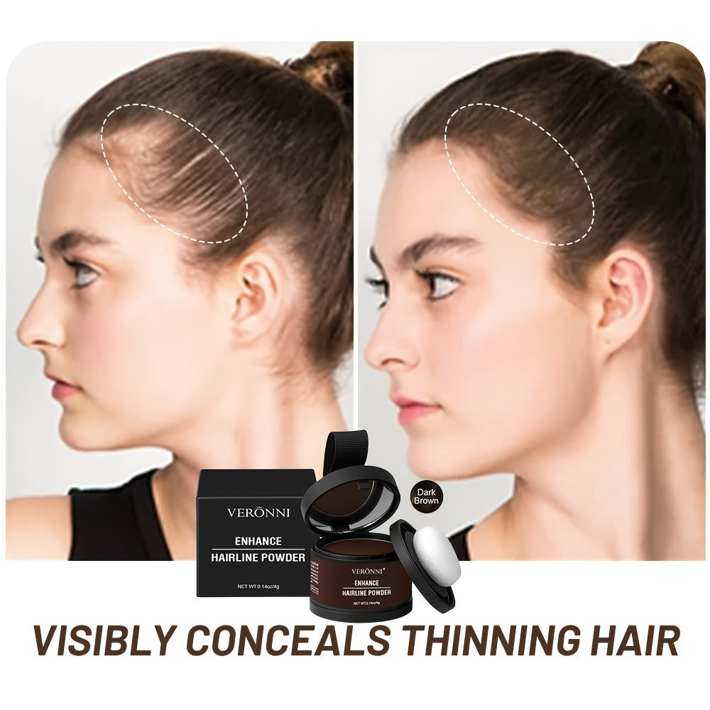 Hair Root Concealer Powder with Brush - Instantly Covers Gray Roots & Thinning Hairline, Plant-Based Keratin Formula