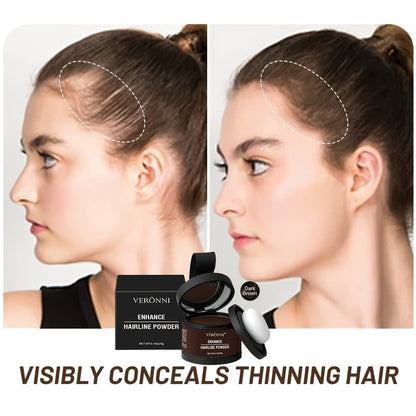 Hair Root Concealer Powder with Brush - Instantly Covers Gray Roots & Thinning Hairline, Plant-Based Keratin Formula