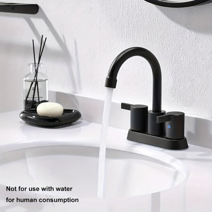 4-Inch Centerset Bathroom Faucet with Dual Handles, Swivel Spout and Single or Two-Piece Finish Options