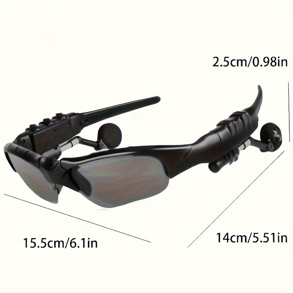 Open Ear Bluetooth Audio Glasses with Built-In Earbuds, Wireless Smart Sunglasses for Music & Hands-Free Calls