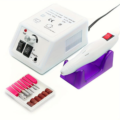 Electric Nail Drill 20000 RPM Console Kit with 6 Bits, 50 Sanding Bands and Standard or 8-in-1 Options