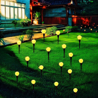 Solar Garden Light Bubble Path Stakes 30-Piece Set with Colorful or Warm White LED Options