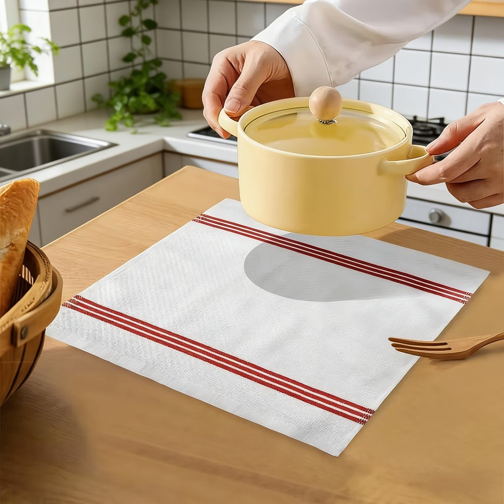 Kitchen Hand Towels, Twelve-Piece Cotton Kitchen Towel Set with Six 15 x 25-Inch Hand Towels and Six 12 x 12-Inch Washcloths