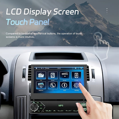 Single DIN Car Stereo – 7" HD Retractable Touchscreen, MP5 Player, Mirror Link, Bluetooth Hands-Free, FM Radio, USB & AUX