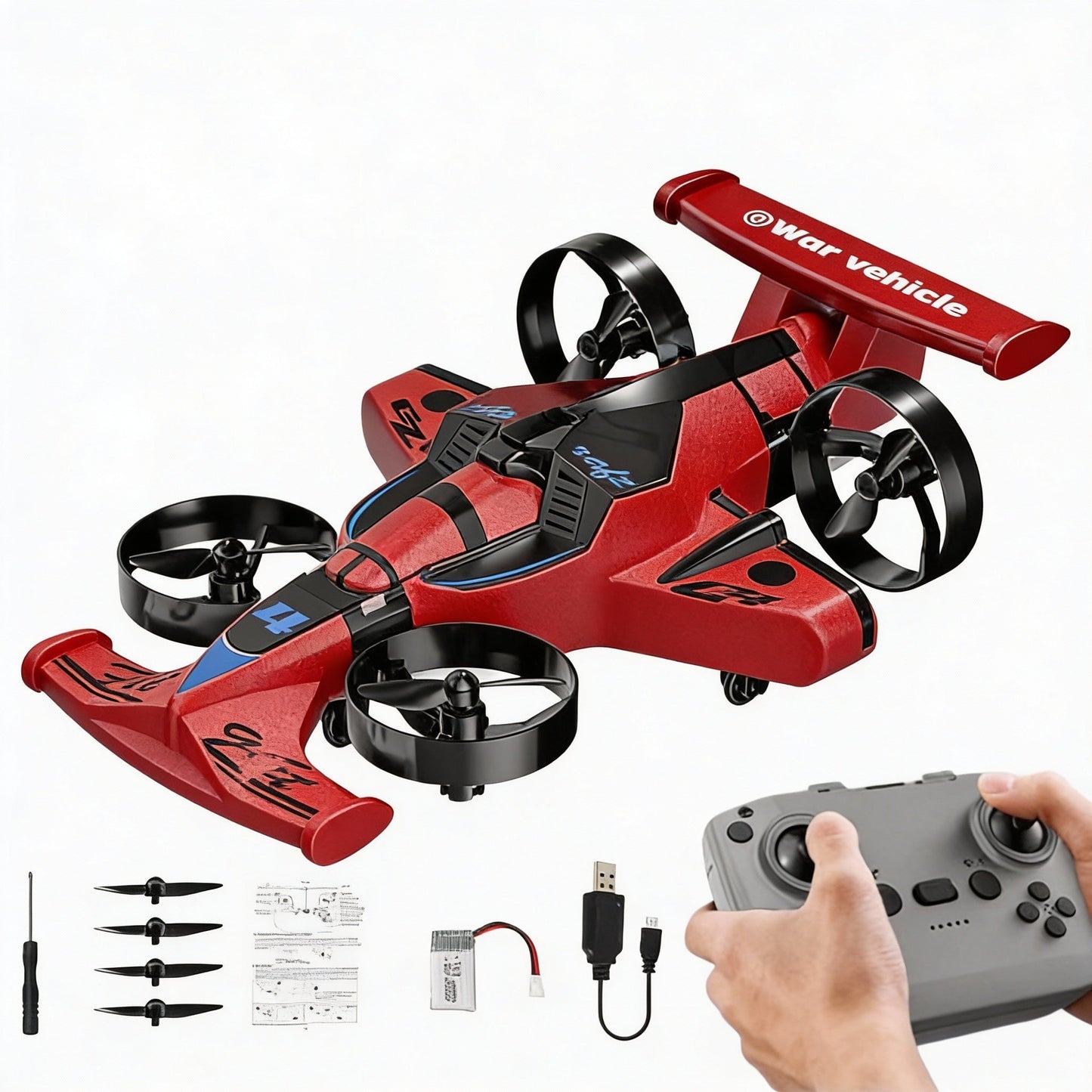 RC Flying Car Drone Combo for Kids with the Listed Color, Size or Set Options for Everyday Use