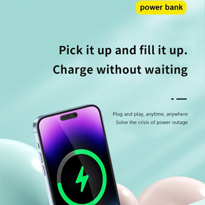 Mini Power Bank 5000mAh with Built-in USB-C Connector Fast Charging, Ultra-Compact Pocket Portable Charger for iPhone Android Samsung