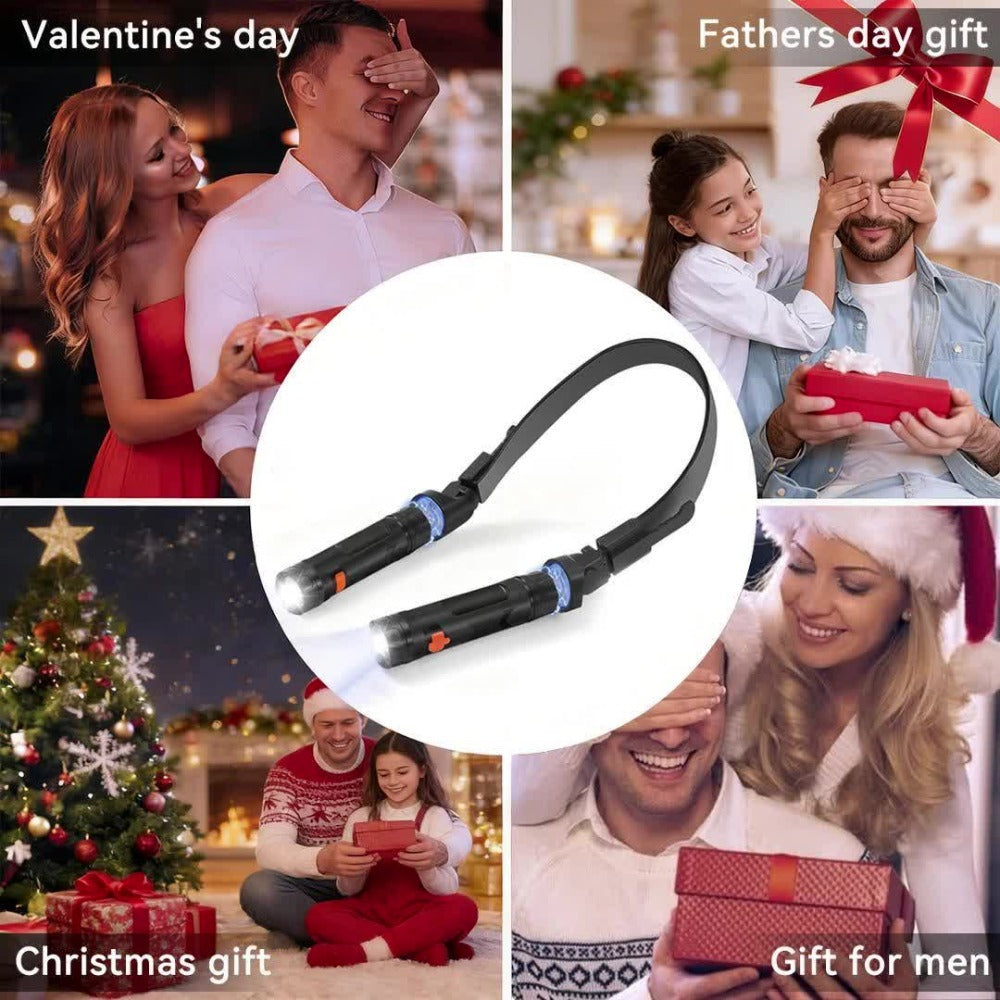Hands-Free Neck Light LED Wearable Reading Light with Magnetic Base & Flexible Design, Portable Book Light for Reading