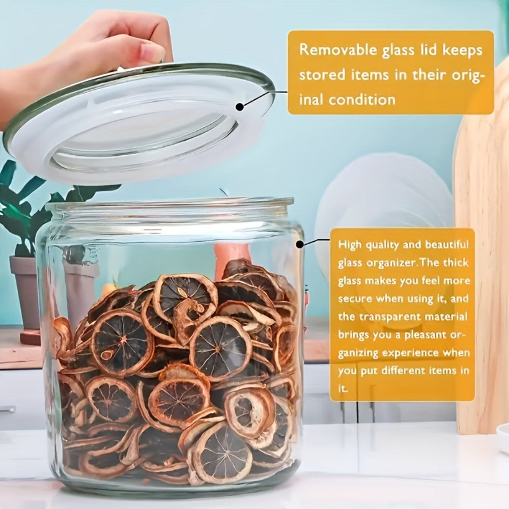 Glass Pantry Jars with Flip-Top Lids Set of 2 – Airtight Glass Storage Containers for Kitchen Pantry Organization, Cookies, Candy, Pasta