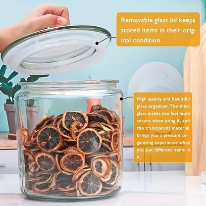 Glass Pantry Jars with Flip-Top Lids Set of 2 – Airtight Glass Storage Containers for Kitchen Pantry Organization, Cookies, Candy, Pasta